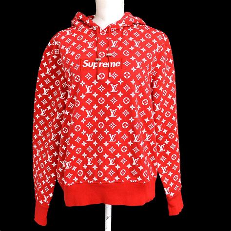 louis vuitton supreme hoodie red and white|louis vuitton supreme hoodie price.